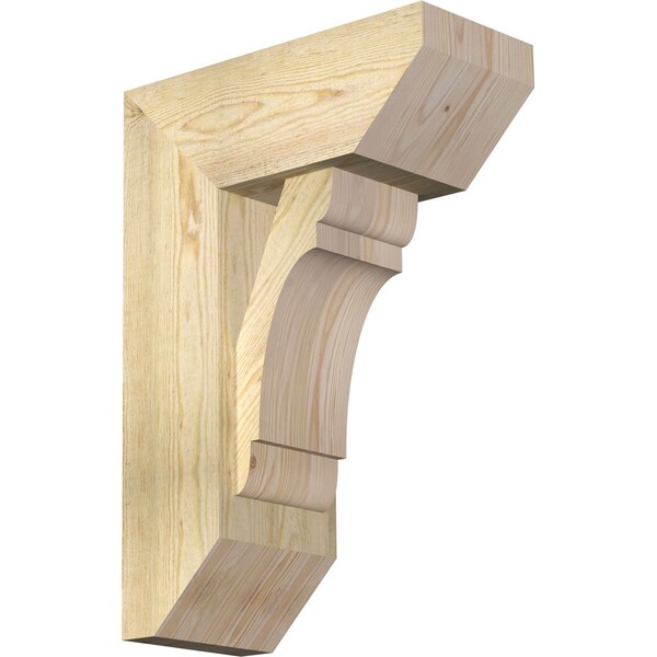 Ekena Millwork Olympic Slat Rough Sawn Bracket w/ Offset Brace, Douglas Fir, 8"W x 18"D x 26"H BKT0806X18X26OLY06RDF - main